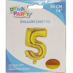 Ballon Couleur Or Chiffre 5 36cm