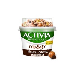 Yaourt bien être digestif fibres mix&go muesli cacao et noisettes 170g