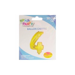 Ballon Couleur Or Chiffre 4 36cm