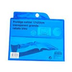 Protège Cahier 17x22cm Transparent Grands Rabats Bleu