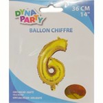 Ballon Couleur Or Chiffre 6 36cm
