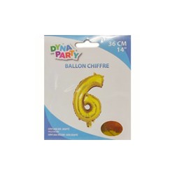 Ballon Couleur Or Chiffre 6 36cm
