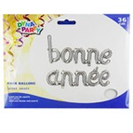 Ballons  Bonne Année  Argentés 36cm