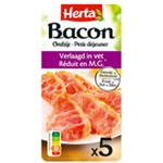 Bacon petit déjeuner réduit en MG 5 tranches 100g