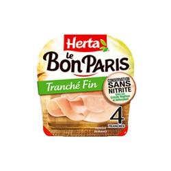 Le bon paris Jambon cuit tranché fin sans nitrite x4 120g