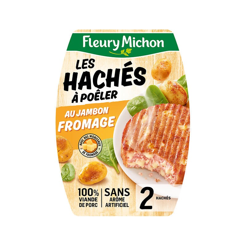 Haché de Jambon à l’Emmental Fondu x2 200g