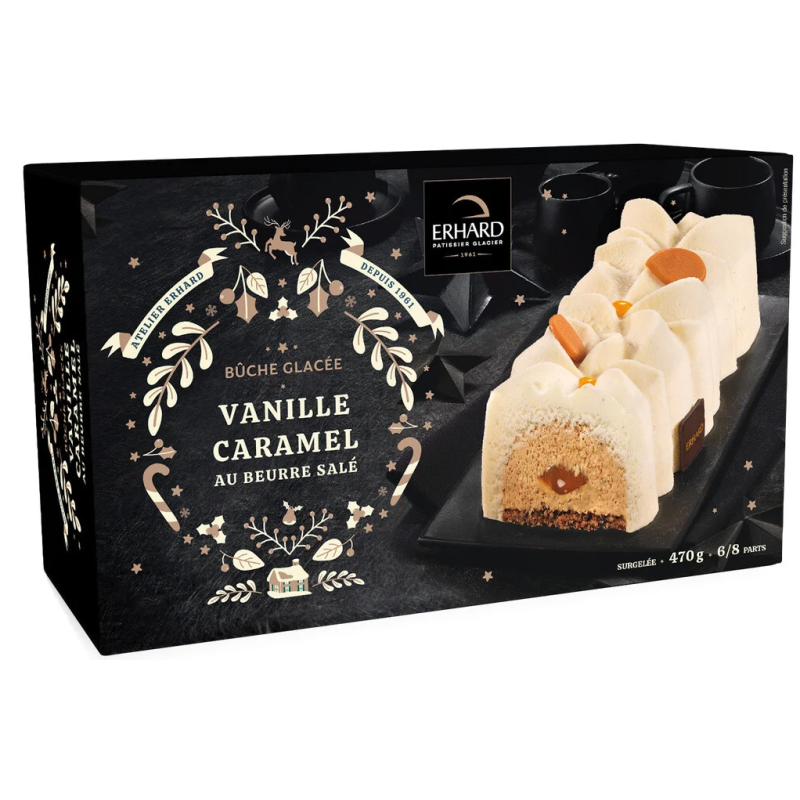 Bûche glacée vanille caramel au beurre salé 470g