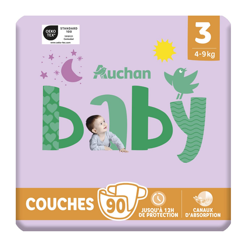 Couches taille 3 4-9kg x90