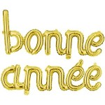 Ballons Bonne Année en Aluminium Dorés 36cm