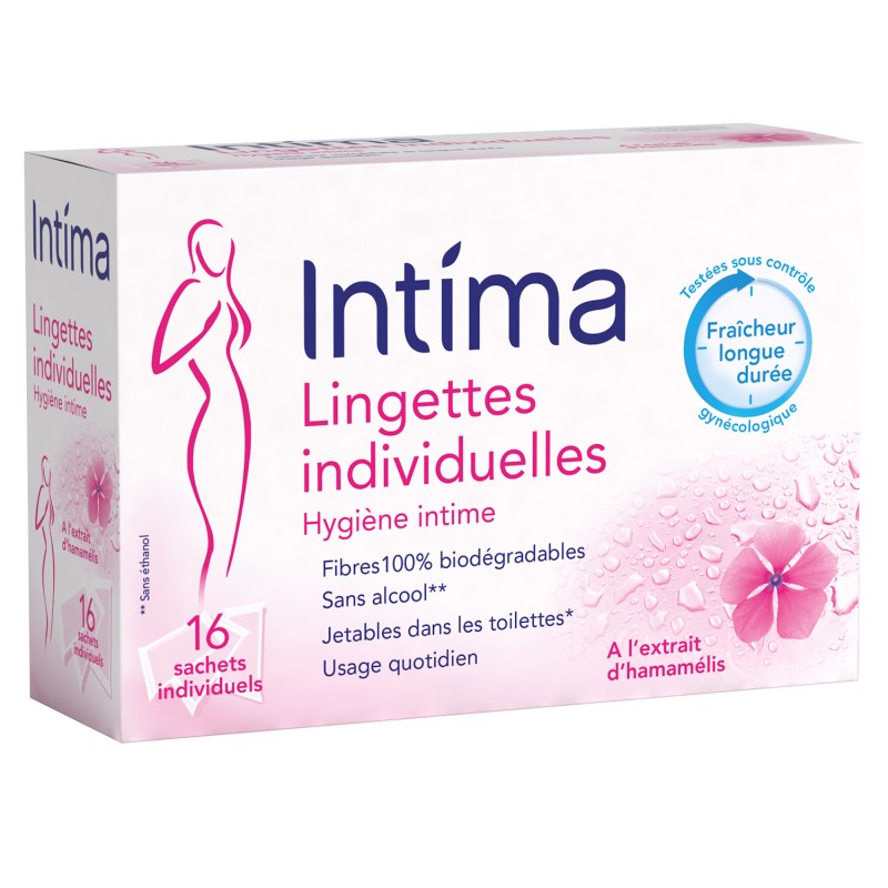 Lingettes Individuelles Hygiène Intime x16