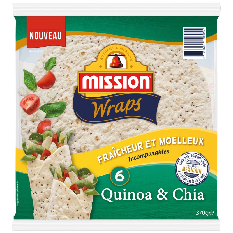 Wraps de quinoa et chia x6 370g