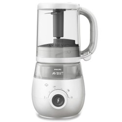 Cuiseur Vapeur-Mixeur 4en1 Blanc/Gris