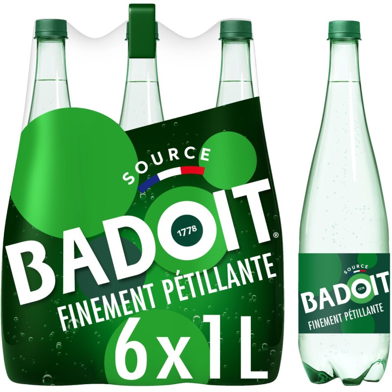 Verte Eau minérale naturelle gazeuse finement pétillante 6x1l