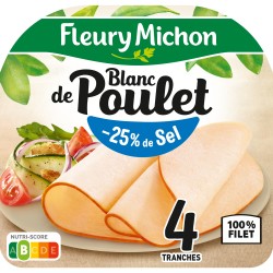 Blanc de poulet -25% de sel x4 160g