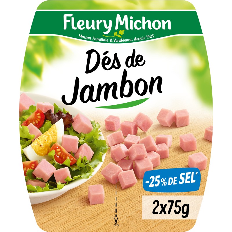 Dés de Jambon -25% de Sel 2x75g