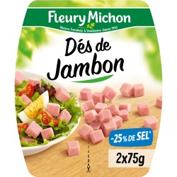 Dés de Jambon -25% de Sel 2x75g