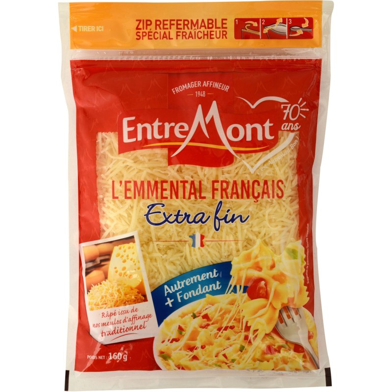Emmental Français râpé extra fin 160g