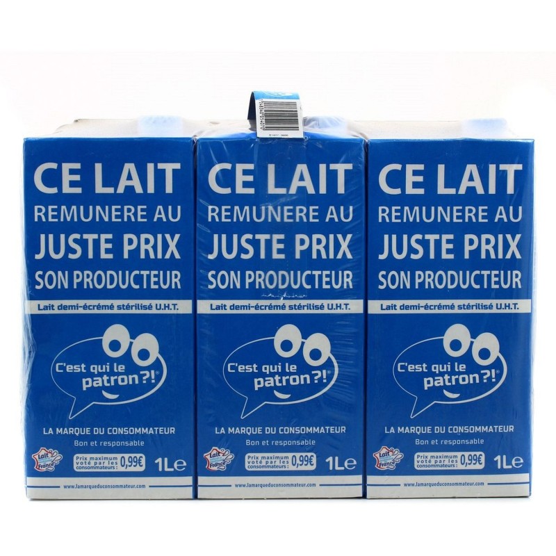 Lait demi écrémé UHT 6x1l