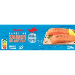 Pavés de saumon d'Atlantique sans peau et sans arêtes x2 250g