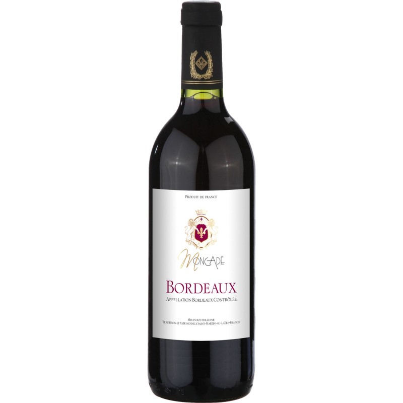 Vin rouge Bordeaux moncadé AOP 12.5% 75cl