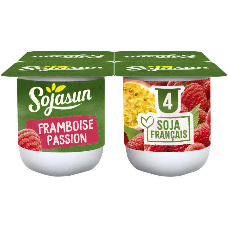 Dessert végétal au soja à la framboise et passion 4x100g