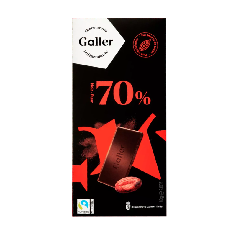 Tablette de Chocolat Noir 70% Pur 80g