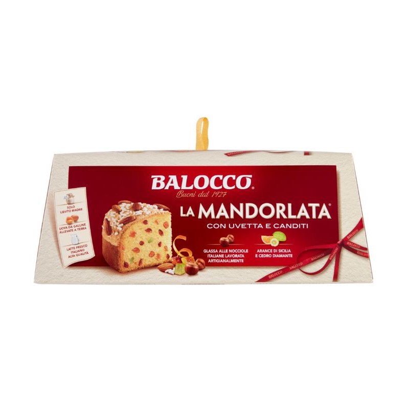 La mandorlata panettone aux raisins secs fruits confits 1kg