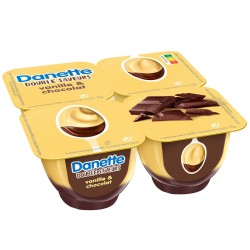 Crème dessert vanille sur lit de chocolat 4x125g