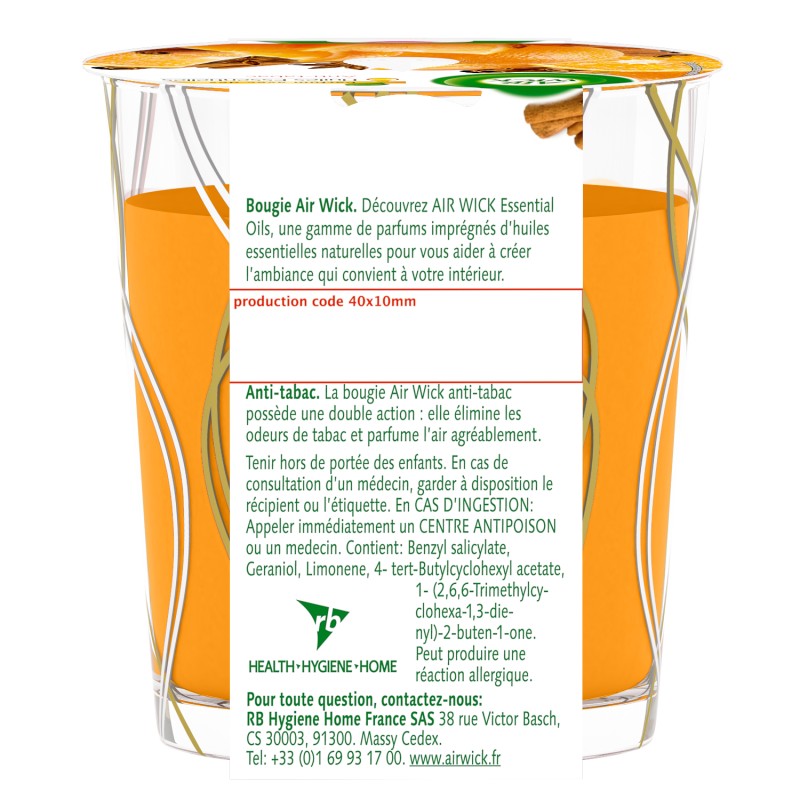 Essential Oils Infusion Bougie Anti-Tabac 105g