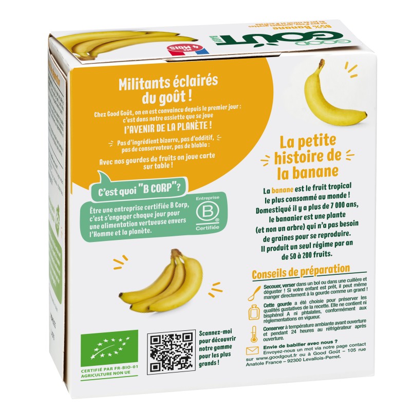 Bio Gourde banane dès 4 mois 4x85g