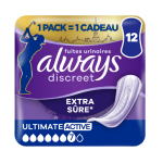 Serviettes fuites urinaires extra sûre discreet x12