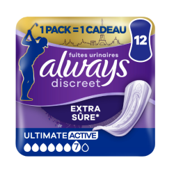 Serviettes fuites urinaires extra sûre discreet x12