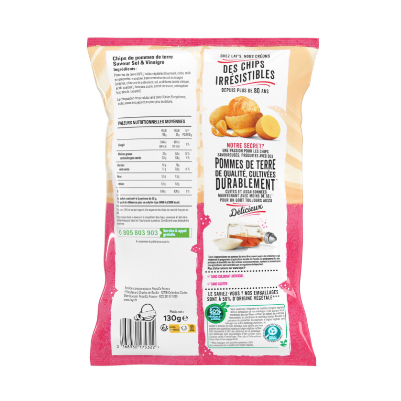 Chips sel et vinaigre 130g
