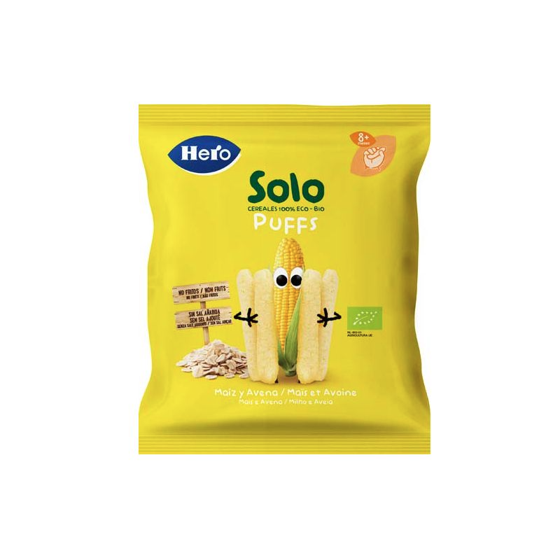 Biscuit snack solo saveur avoine et maïs dès 8 mois bio 25g