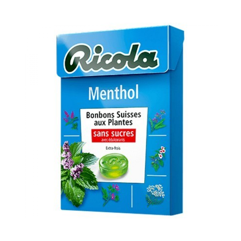 Bonbons suisses aux plantes menthe sans sucres 50g