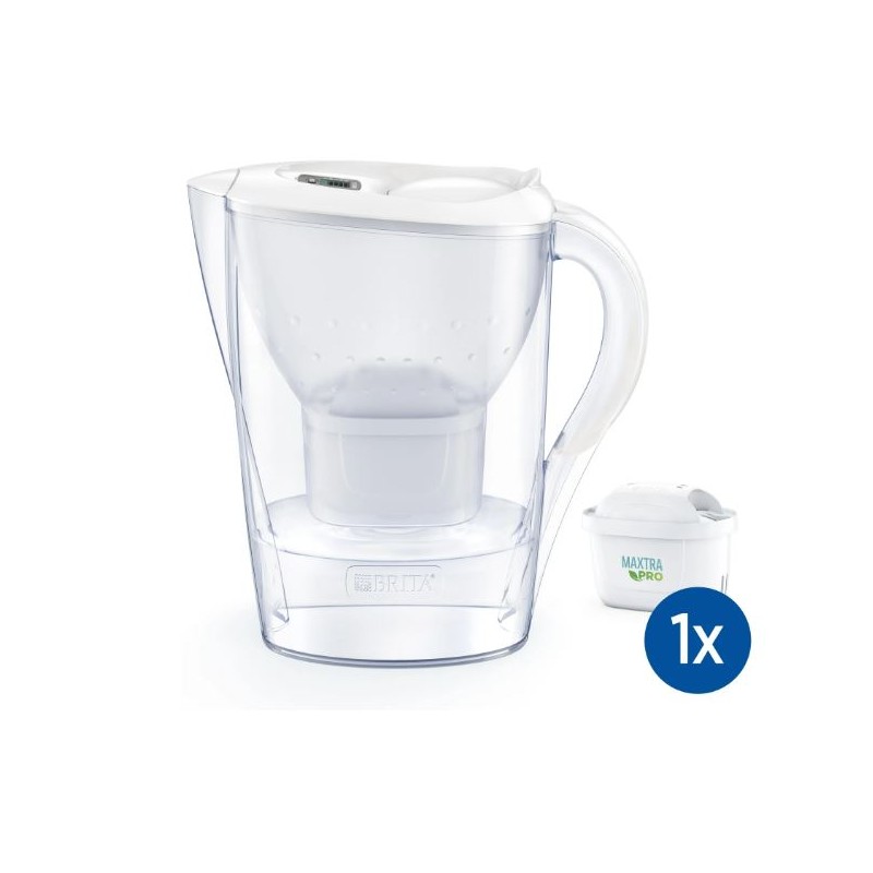 Carafe filtrante Marella blanche + 1 cartouche maxtra pro