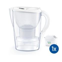 Carafe filtrante Marella blanche + 1 cartouche maxtra pro