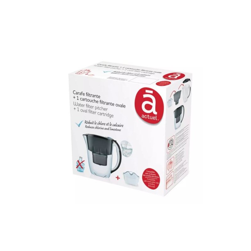 Carafe 2,8 litres noir + 1 cartouche filtrante