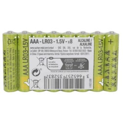 Piles alcaline AAA LR03 1.5V x8