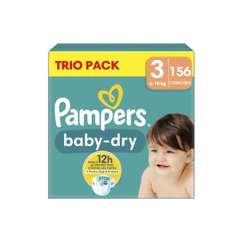 Couches baby dry taille 3 6-10kg x156