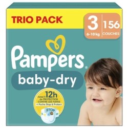 Couches baby dry taille 3 6-10kg x156