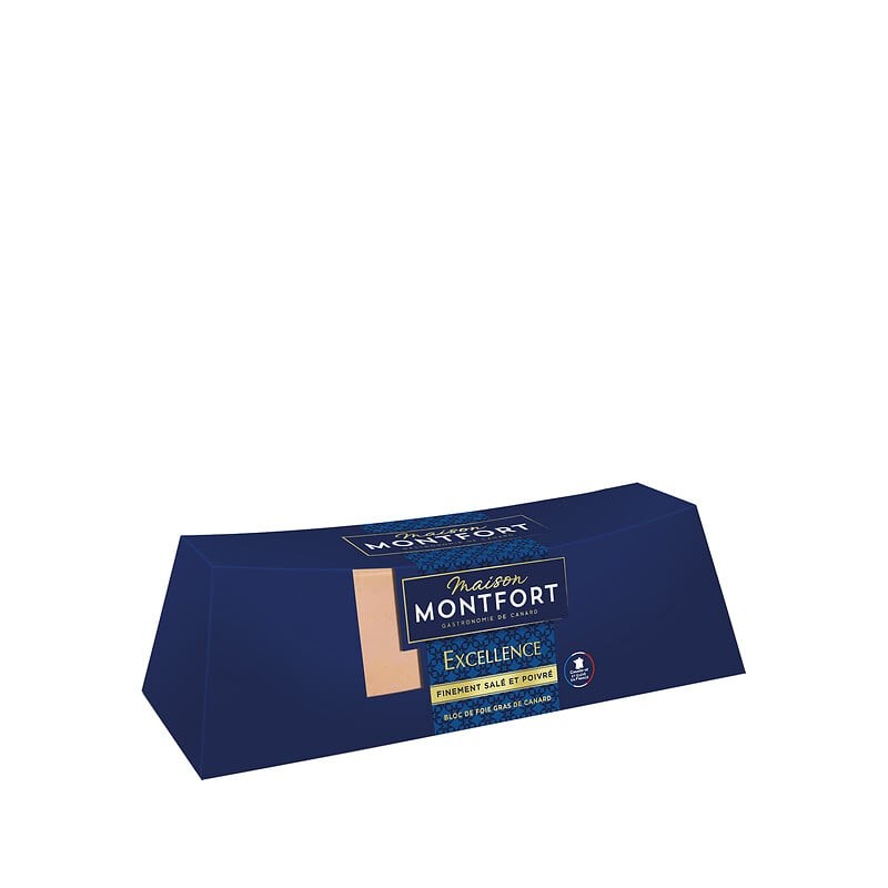 Bloc de foie gras de canard excellence finement salé et poivré 530g
