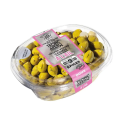 Olives vertes cassées du Maroc à l'ail 250g