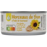 Morceaux de thon à l'huile de tournesol 185g