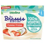 Dessert végétal bébé Les Brassés lait de coco pomme fraise dès 6 mois 4x95g