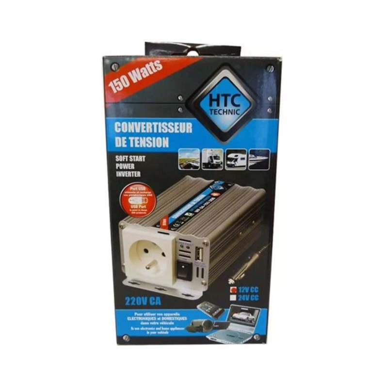 Convertisseur de tension 12V /220V 150 W avec port USB 0.5A