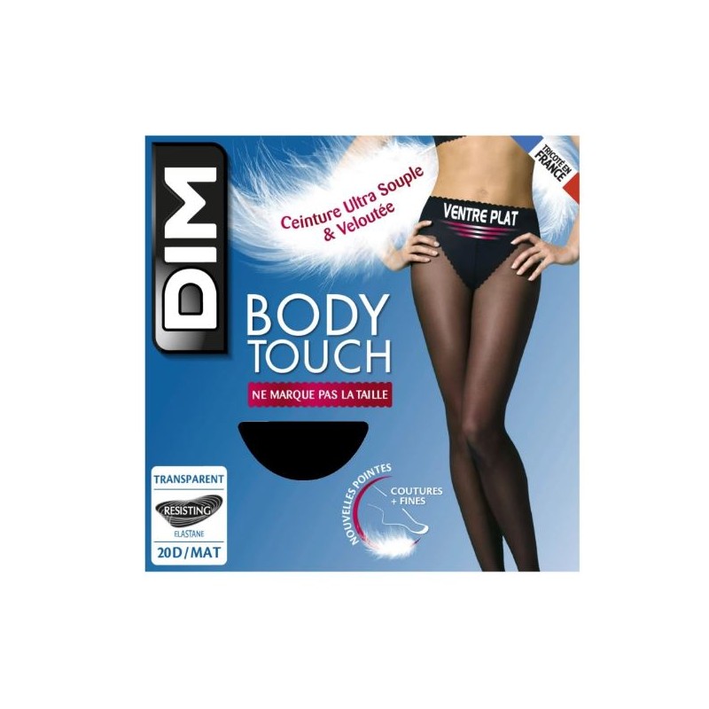 Collant body touch ventre plat taille 2 transparent 20D/mat noir
