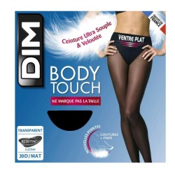 Collant body touch ventre plat taille 2 transparent 20D/mat noir