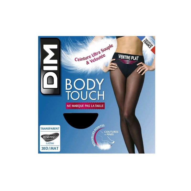 Collant body touch ventre plat taille 3 transparent 20D/mat noir