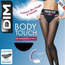 Collant body touch ventre plat taille 1 transparent 20D/mat noir